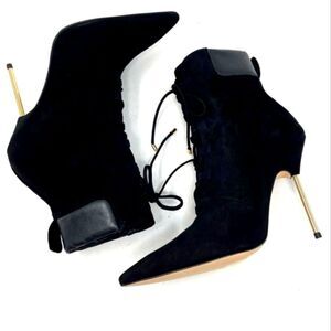 NIB Good American Scandal Lace Up Booties